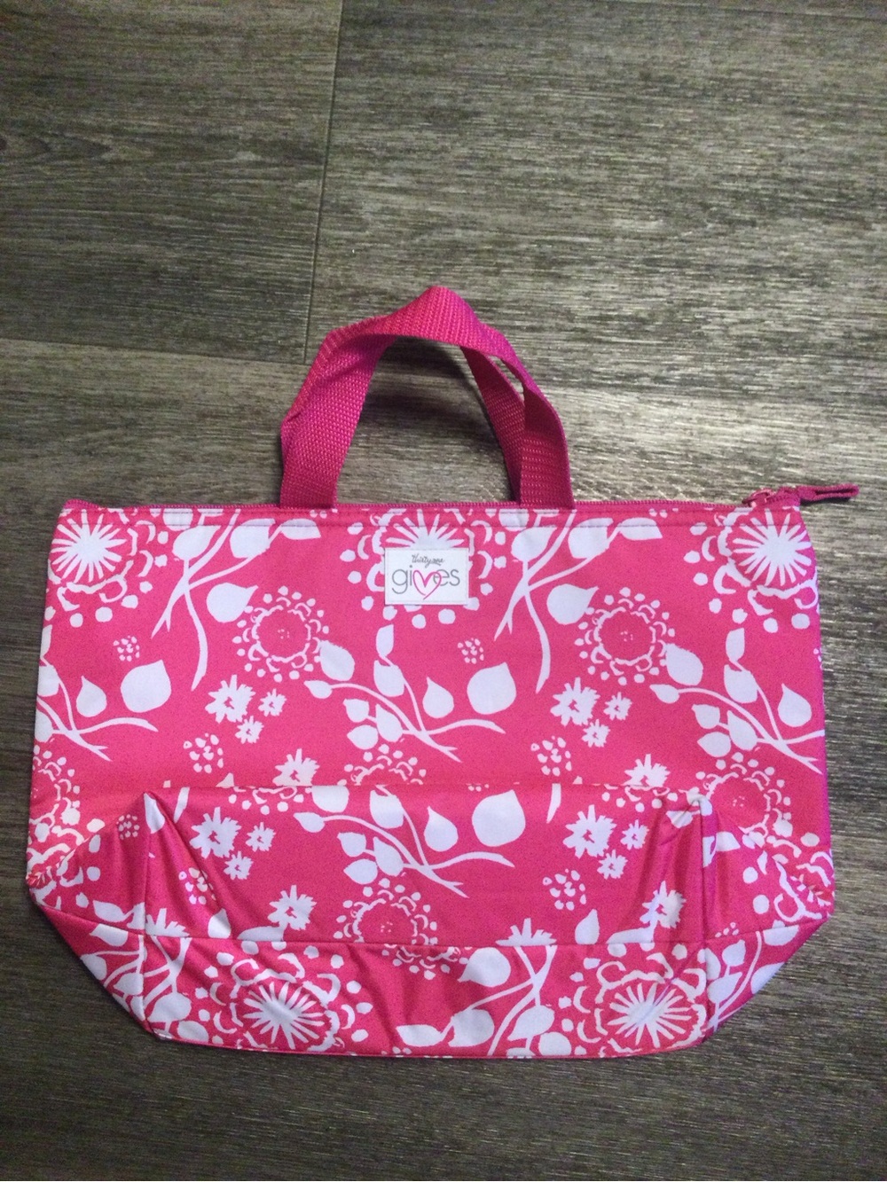 Thirty-One Pink Floral Insulated Tote Bag